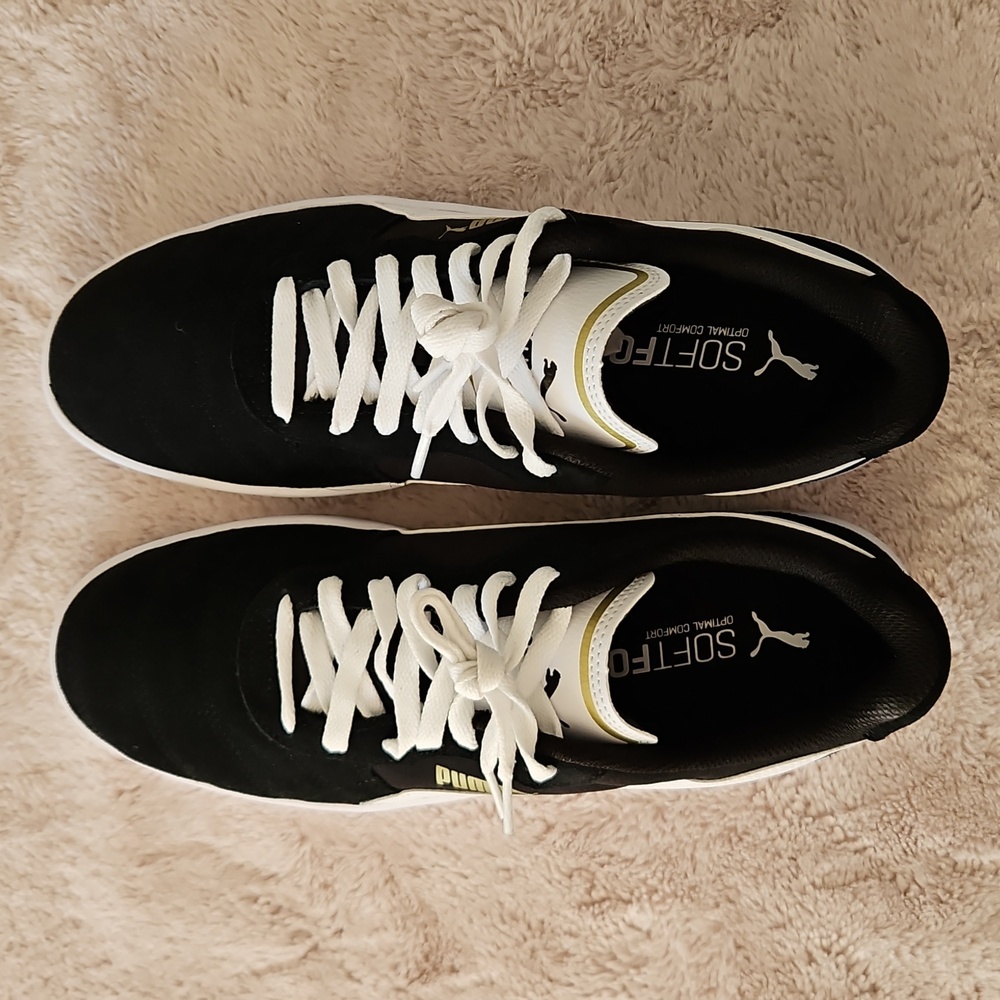 BN Puma Men's Black and White Suede and Synthetic Sneakers. Size 11 - Picture 4 of 6